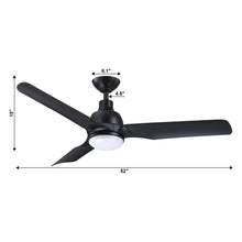 Cargar imagen en el visor de la galería, 52&quot; Cason Induatrial Downrod Mount Reversible Ceiling Fan with LED Lighting and Remote Control
