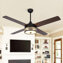 Carregar imagem no visualizador da galeria, 52&quot; Cason Modern Downrod Mount Reversible Ceiling Fan with Lighting and Remote Control
