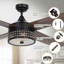 Carregar imagem no visualizador da galeria, 52&quot; Cason Modern Downrod Mount Reversible Ceiling Fan with Lighting and Remote Control
