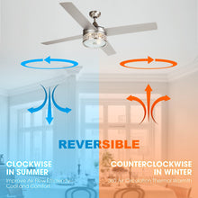 Load image into Gallery viewer, 52&quot; Cason Modern Downrod Mount Reversible Ceiling Fan with Lighting and Remote Control
