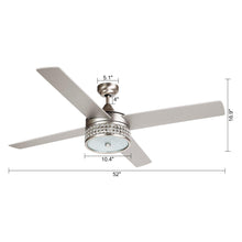 Cargar imagen en el visor de la galería, 52&quot; Cason Modern Downrod Mount Reversible Ceiling Fan with Lighting and Remote Control
