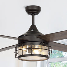 Load image into Gallery viewer, 52&quot; Celentano Industrial Downrod Mount Reversible Ceiling Fan with Lighting and Remote Control
