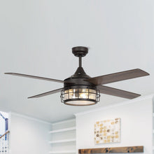 Cargar imagen en el visor de la galería, 52&quot; Celentano Industrial Downrod Mount Reversible Ceiling Fan with Lighting and Remote Control
