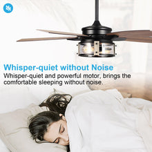 Carregar imagem no visualizador da galeria, 52&quot; Coimbatore Farmhouse Downrod Mount Reversible Ceiling Fan with Lighting and Remote Control
