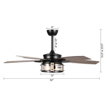 Carregar imagem no visualizador da galeria, 52&quot; Coimbatore Farmhouse Downrod Mount Reversible Ceiling Fan with Lighting and Remote Control
