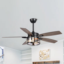 Cargar imagen en el visor de la galería, 52&quot; Coimbatore Farmhouse Downrod Mount Reversible Ceiling Fan with Lighting and Remote Control
