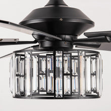 Cargar imagen en el visor de la galería, 52&quot; Dicken Modern Downrod Mount Reversible Crystal Ceiling Fan with Lighting and Remote Control
