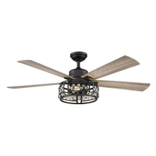 Load image into Gallery viewer, 52&quot; Divisadero Farmhouse Downrod Mount Reversible Crystal Ceiling Fan with Lighting and Remote Control
