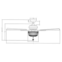 Load image into Gallery viewer, 52&quot; Ganga Modern Downrod Mount Reversible Crystal Ceiling Fan with Lighting and Remote Control
