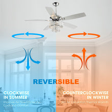 Cargar imagen en el visor de la galería, 52&quot; Howell Modern Downrod Mount Reversible Crystal Ceiling Fan with Lighting and Remote Control
