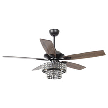 Load image into Gallery viewer, 52&quot; Howell Modern Downrod Mount Reversible Crystal Ceiling Fan with Lighting and Remote Control
