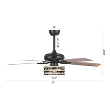 Load image into Gallery viewer, 52&quot; Hyderabad-Secunderabad Farmhouse Downrod Mount Reversible Ceiling Fan with Lighting and Remote Control
