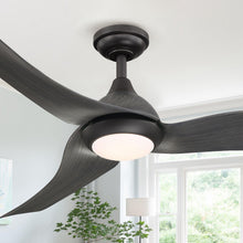 Cargar imagen en el visor de la galería, 52&quot; Industrial DC Motor Downrod Mount Reversible Ceiling Fan with LED Lighting and Remote Control
