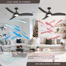 Carregar imagem no visualizador da galeria, 52&quot; Industrial DC Motor Downrod Mount Reversible Ceiling Fan with LED Lighting and Remote Control
