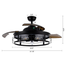 Cargar imagen en el visor de la galería, 52&quot; Jamshedpur Industrial Downrod Mount Ceiling Fan with Lighting and Remote Control
