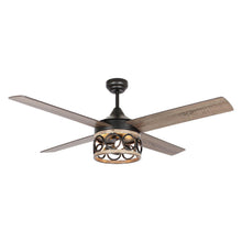 Load image into Gallery viewer, 52&quot; Kashmir Farmhouse Downrod Mount Reversible Ceiling Fan with Lighting and Remote Control
