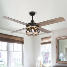 Load image into Gallery viewer, 52&quot; Kashmir Farmhouse Downrod Mount Reversible Ceiling Fan with Lighting and Remote Control
