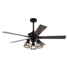 Cargar imagen en el visor de la galería, 52&quot; Kashmir Traditional Downrod Mount Reversible Ceiling Fan with Lighting and Remote Control
