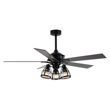 Cargar imagen en el visor de la galería, 52&quot; Kashmir Traditional Downrod Mount Reversible Ceiling Fan with Lighting and Remote Control
