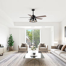 Load image into Gallery viewer, 52&quot; Kashmir Traditional Downrod Mount Reversible Ceiling Fan with Lighting and Remote Control
