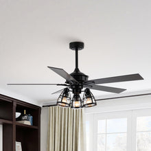 Cargar imagen en el visor de la galería, 52&quot; Kashmir Traditional Downrod Mount Reversible Ceiling Fan with Lighting and Remote Control
