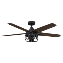 Carregar imagem no visualizador da galeria, 52&quot; Kolkata Industrial Downrod Mount Reversible Ceiling Fan with Lighting and Remote Control
