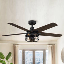 Carregar imagem no visualizador da galeria, 52&quot; Kolkata Industrial Downrod Mount Reversible Ceiling Fan with Lighting and Remote Control
