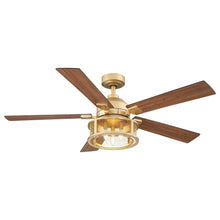 Load image into Gallery viewer, 52&quot; Lucknow Industrial Black Reversible Ceiling Fan with Lighting and Remote Control
