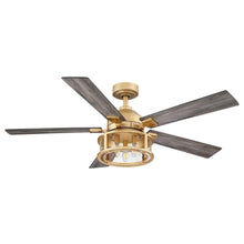 Carregar imagem no visualizador da galeria, 52&quot; Lucknow Industrial Black Reversible Ceiling Fan with Lighting and Remote Control
