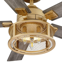 Load image into Gallery viewer, 52&quot; Lucknow Industrial Black Reversible Ceiling Fan with Lighting and Remote Control
