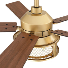 Load image into Gallery viewer, 52&quot; Lucknow Industrial Black Reversible Ceiling Fan with Lighting and Remote Control
