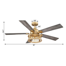 Load image into Gallery viewer, 52&quot; Lucknow Industrial Black Reversible Ceiling Fan with Lighting and Remote Control
