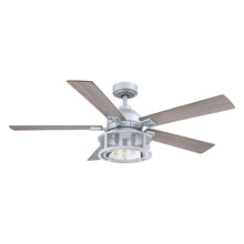 Load image into Gallery viewer, 52&quot; Lucknow Industrial Black Reversible Ceiling Fan with Lighting and Remote Control
