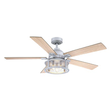 Load image into Gallery viewer, 52&quot; Lucknow Industrial Black Reversible Ceiling Fan with Lighting and Remote Control
