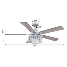 Carregar imagem no visualizador da galeria, 52&quot; Lucknow Industrial Black Reversible Ceiling Fan with Lighting and Remote Control
