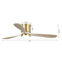 Carregar imagem no visualizador da galeria, 52&quot; Mayna Modern Flush Mount Reversible Ceiling Fan with LED Lighting and Remote Control
