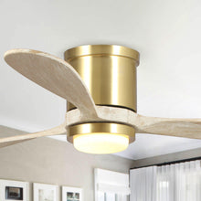 Load image into Gallery viewer, 52&quot; Mayna Modern Flush Mount Reversible Ceiling Fan with LED Lighting and Remote Control
