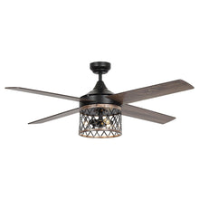 Load image into Gallery viewer, 52&quot; Mirelle Farmhouse Downrod Mount Reversible Ceiling Fan with Lighting and Remote Control
