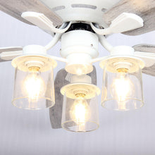 Load image into Gallery viewer, 52&quot; Traditional Flush Mount Reversible Ceiling Fan with Lighting and Remote Control
