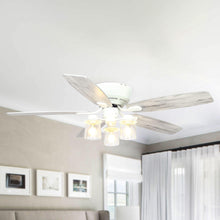 Carregar imagem no visualizador da galeria, 52&quot; Traditional Flush Mount Reversible Ceiling Fan with Lighting and Remote Control
