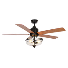 Carregar imagem no visualizador da galeria, 52&quot; Mumbai Industrial Downrod Mount Reversible Ceiling Fan with Lighting and Remote Control
