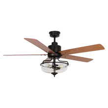 Carregar imagem no visualizador da galeria, 52&quot; Mumbai Industrial Downrod Mount Reversible Ceiling Fan with Lighting and Remote Control
