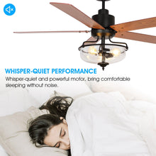 Cargar imagen en el visor de la galería, 52&quot; Mumbai Industrial Downrod Mount Reversible Ceiling Fan with Lighting and Remote Control
