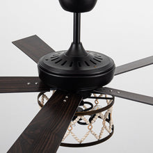 Cargar imagen en el visor de la galería, 52&quot; New Delhi Industrial Downrod Mount Reversible Ceiling Fan with Lighting and Remote Control
