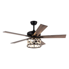 Load image into Gallery viewer, 52&quot; New Delhi Industrial Downrod Mount Reversible Ceiling Fan with Lighting and Remote Control
