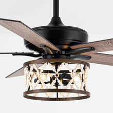 Cargar imagen en el visor de la galería, 52&quot; New Delhi Industrial Downrod Mount Reversible Ceiling Fan with Lighting and Remote Control
