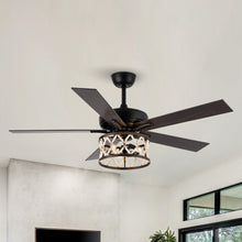 Load image into Gallery viewer, 52&quot; New Delhi Industrial Downrod Mount Reversible Ceiling Fan with Lighting and Remote Control
