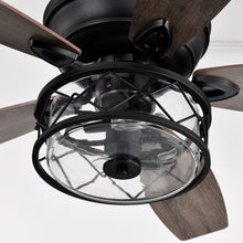 Load image into Gallery viewer, 52&quot; Nilgril Farmhouse Downrod Mount Reversible Ceiling Fan with Lighting and Remote Control
