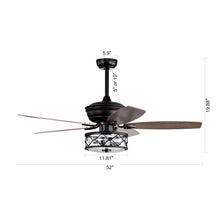 Load image into Gallery viewer, 52&quot; Nilgril Farmhouse Downrod Mount Reversible Ceiling Fan with Lighting and Remote Control
