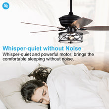 Load image into Gallery viewer, 52&quot; Nilgril Farmhouse Downrod Mount Reversible Ceiling Fan with Lighting and Remote Control
